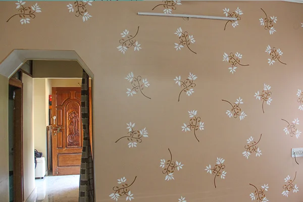 custom floral wall stencil - Recent Projects - Aapka Painter